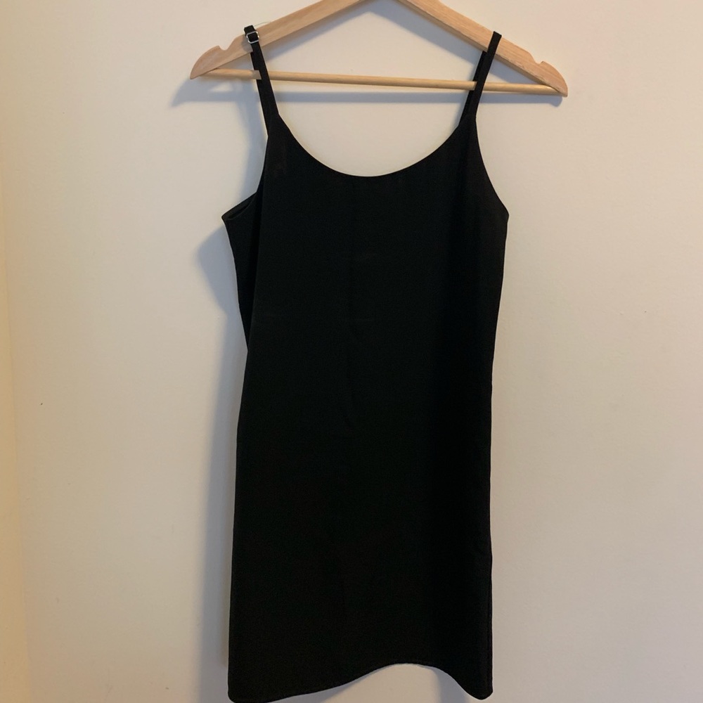 Everlane Black Japanese GoWeave Mini Slip Dress
